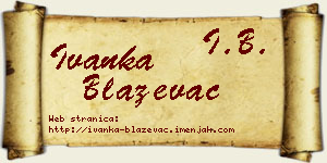 Ivanka Blaževac vizit kartica